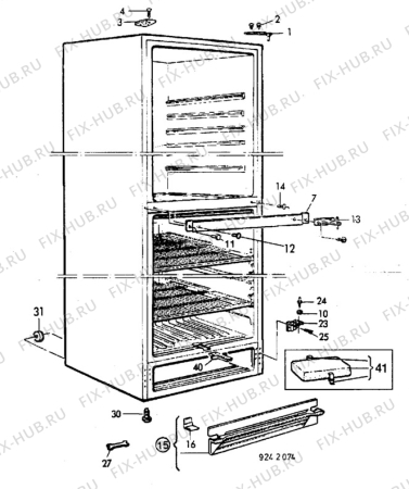 Взрыв-схема холодильника Privileg P3930 - Схема узла C10 Cabinet